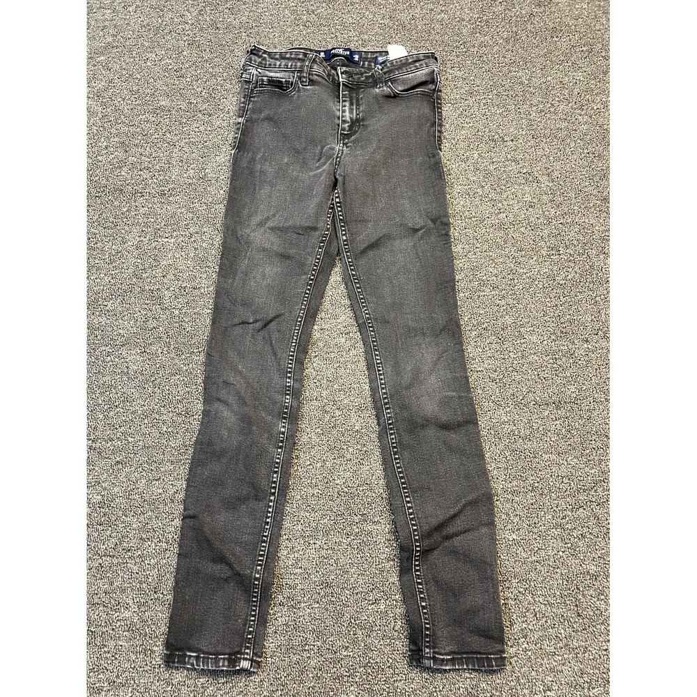 Hollister Co Super Skinny Jeans Womens 3R Black Denim Classic Stretch Mid Rise